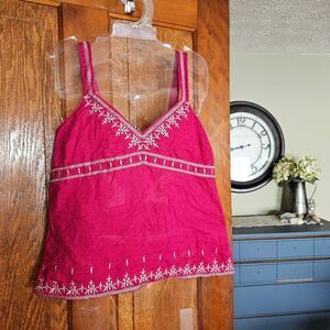 OLD NAVY Fushia Pink Summer Halter Sleeveless Shirt So cute! 2006 Y2K